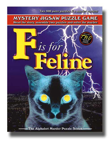 Mystery Jigsaw Puzzle Game F is for Feline, 2 500 piece jigsaw puzzles