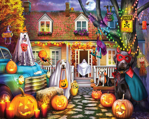 1000 Pc Puzzle-Halloween Dog House