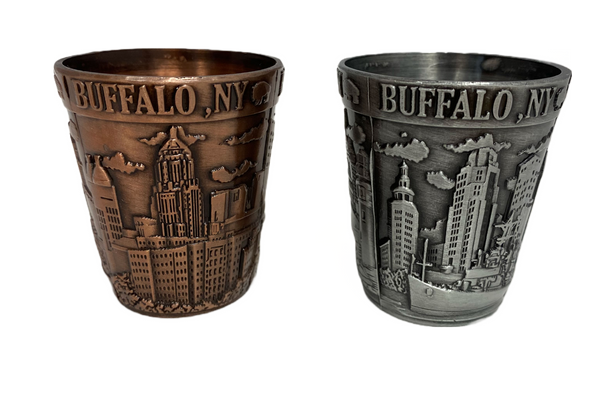Copper Buffalo Cityscape Shot Glass