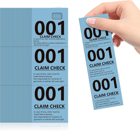 Blue Triplicate Coat Check Tickets- 1 thru 1000