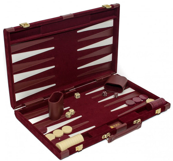 Bleecker Street Designer Backgammon Set - Burgundy 18"