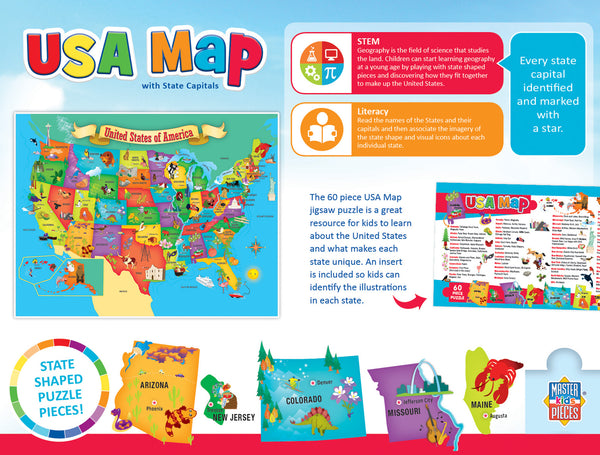 USA Map (kids) - 60 pc