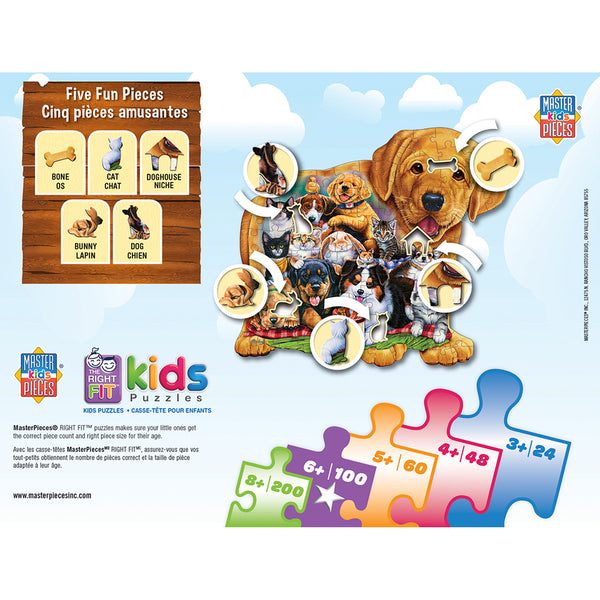 100 pc Shaped Puzzle - Puppy Pals