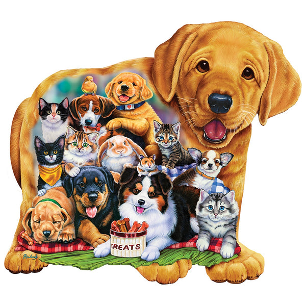 100 pc Shaped Puzzle - Puppy Pals