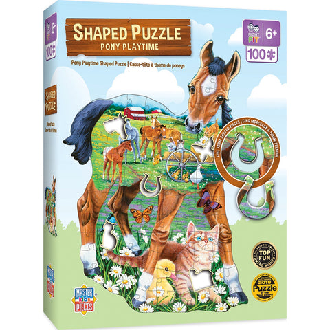 100 pc Shaped Puzzle - Pony Playtime