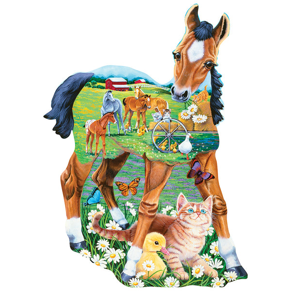 100 pc Shaped Puzzle - Pony Playtime