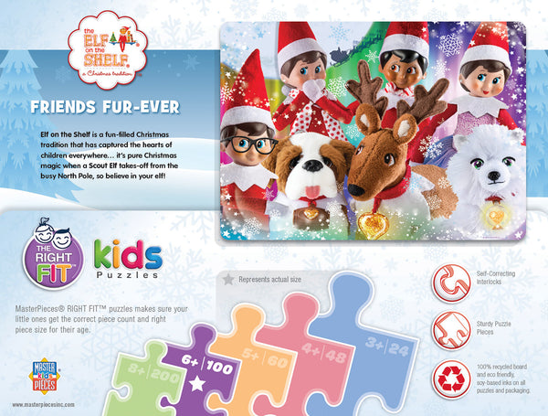 100 pc Puzzle- Elf on a Shelf Friends Fur-ever