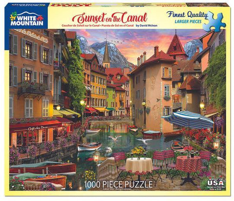 1000 Piece Puzzle - Sunset on the Canal