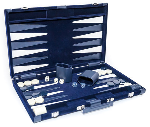 Bleecker Street Designer Backgammon Set - Blue 15"