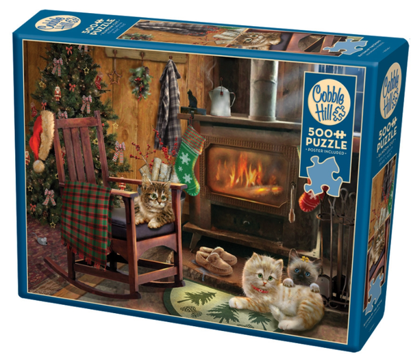 500 pc Puzzle - Kittens By The Stove