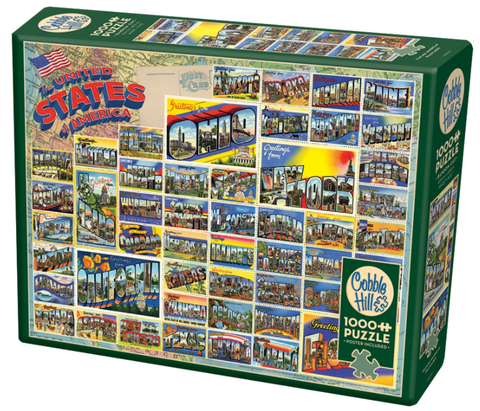 1000 pc Puzzle - Vintage American Postcards