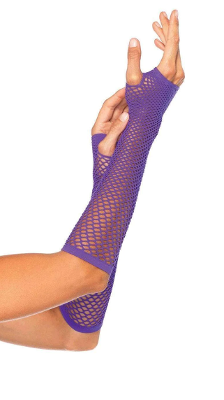 Triangle Net Fingerless Glove - Purple