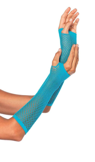 Triangle Net Fingerless Glove - Blue