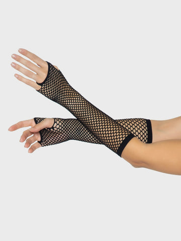 Triangle Net Fingerless Glove - Black