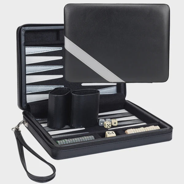 9" Travel Zipper Backgammon Set