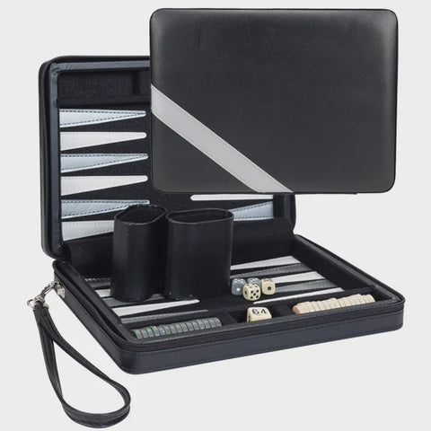 9" Travel Zipper Backgammon Set