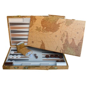 World Map Backgammon Set - 15"
