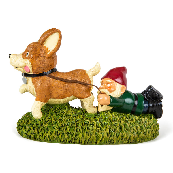 Walking the Dog Garden Gnome