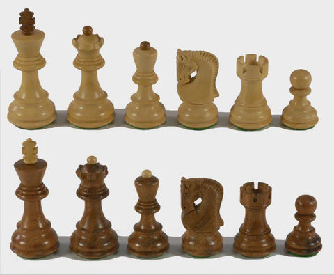 3" Sheesham/Boxwood with Opposite Tops Chess Pieces