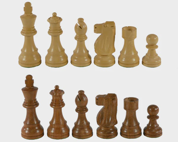 3.75" Acacia/Boxwood French Knight Chess Pieces