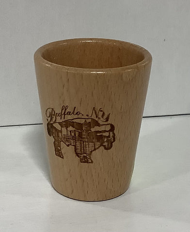 Wooden Buffalo Shot Glass