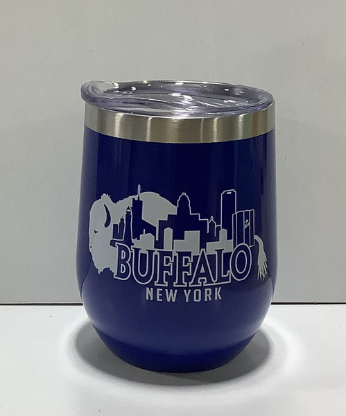 Buffalo NY Travel Wine Thermo- Blue