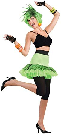 80's Let's Have Fun Skirt - Neon Green