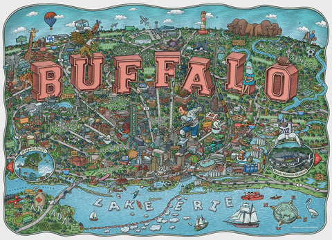 1000 Piece -Buffalo Map Puzzle
