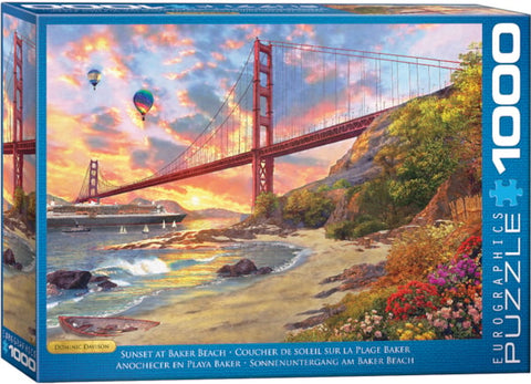 1000 Piece Puzzle-Sunset at Baker Beach
