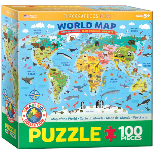 Illustrated Map of the World 100 Piece Puzzle