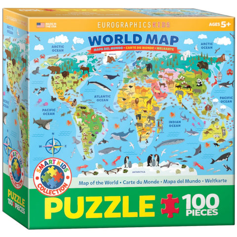 Illustrated Map of the World 100 Piece Puzzle
