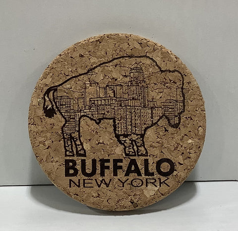 Cork Coaster - Buffalo Skyline