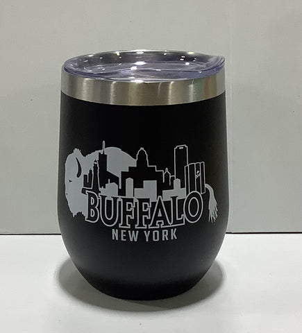 Buffalo NY Wine Thermo - Black