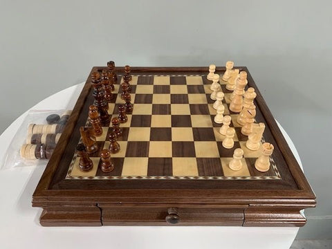 Deluxe Wooden Magnetic 2 in 1 Chess Set - #CGS3