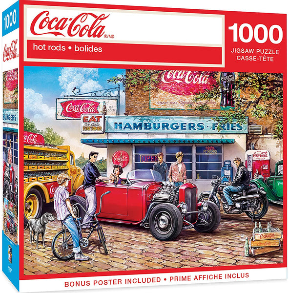 1000 Piece Jigsaw Puzzle-  Coca Cola-Hot Rods