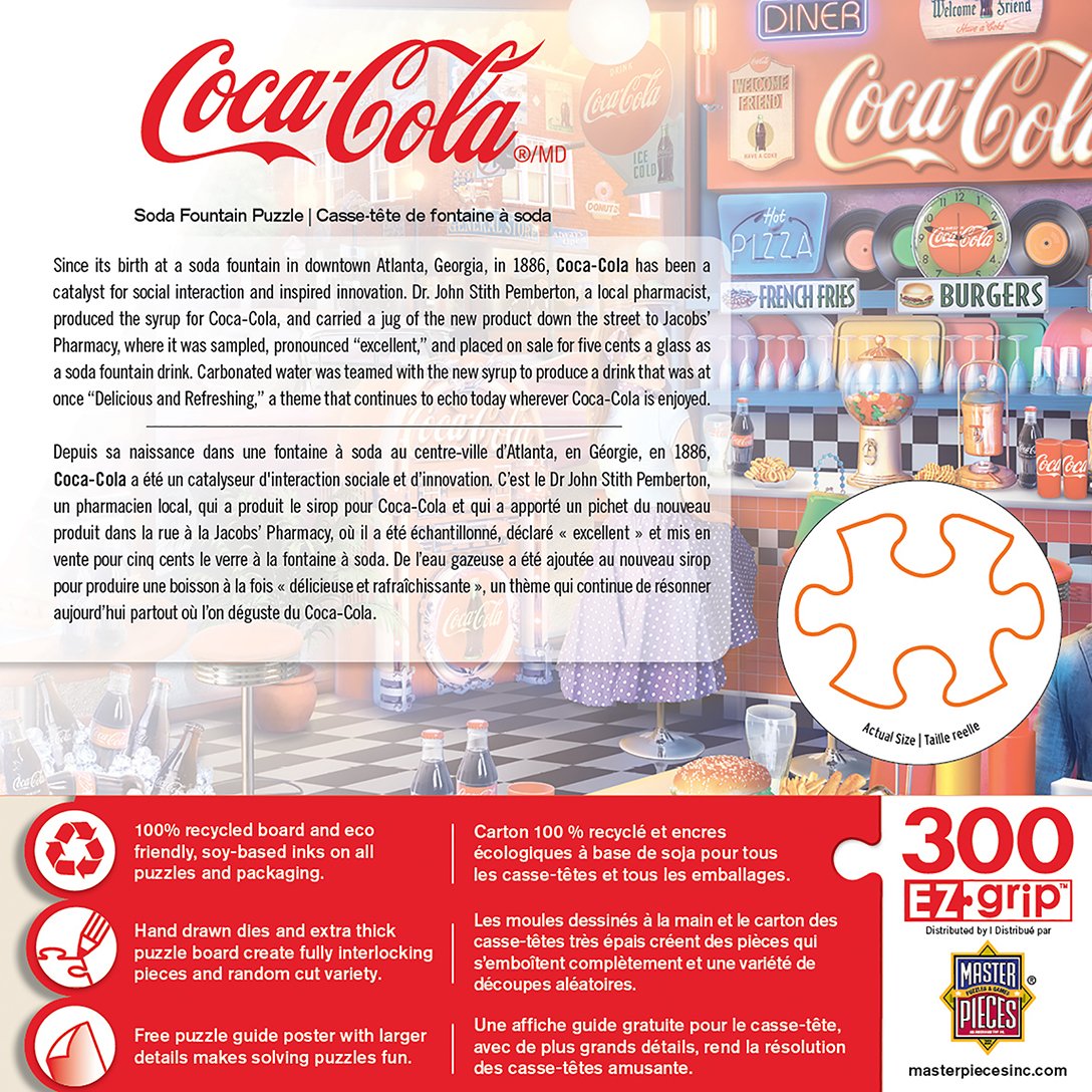 Coca-Cola Soda Fountain Puzzle - 300 Pieces EZ Grip - George & Co.