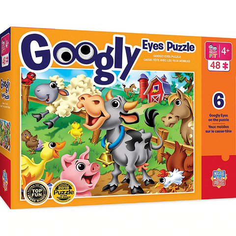 48 pc Puzzle - Googly Eyes - Farm Animals