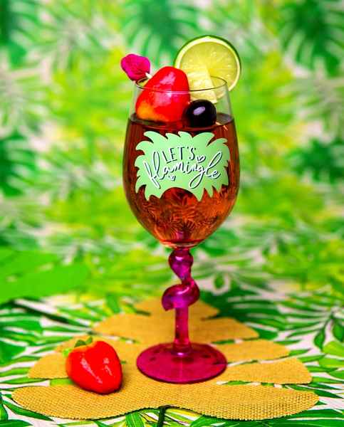Flamingo Wine Glass