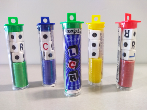 5 tubes of the Left Center Right game