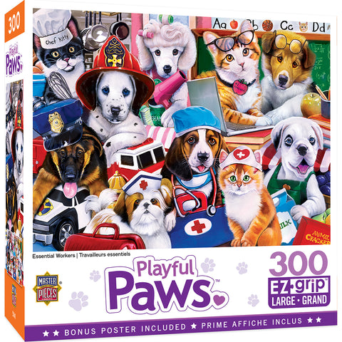300 Piece Puzzle-Playful Paws- Washing Time