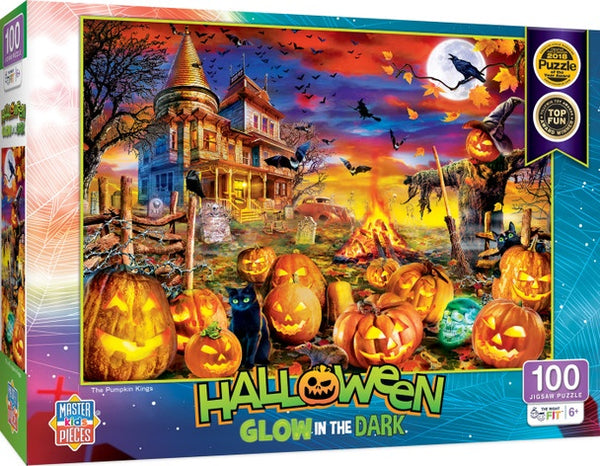 100 PC  Puzzle Halloween Glow in the Dark-The Pumpkin Kings
