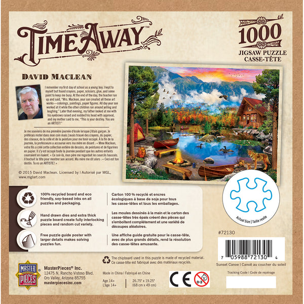 Time Away - Sunset Canoe 1000 Piece Jigsaw Puzzle