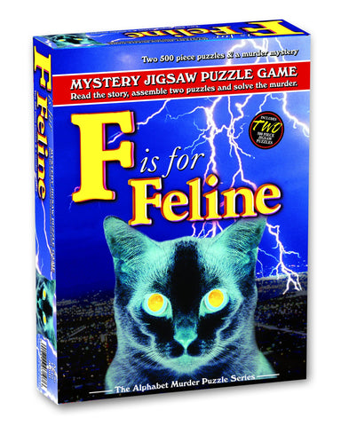 Mystery Jigsaw Puzzle Game F is for Feline, 2 500 piece jigsaw puzzles