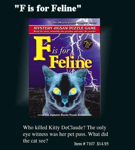 Mystery Jigsaw Puzzle Game F is for Feline, 2 500 piece jigsaw puzzles
