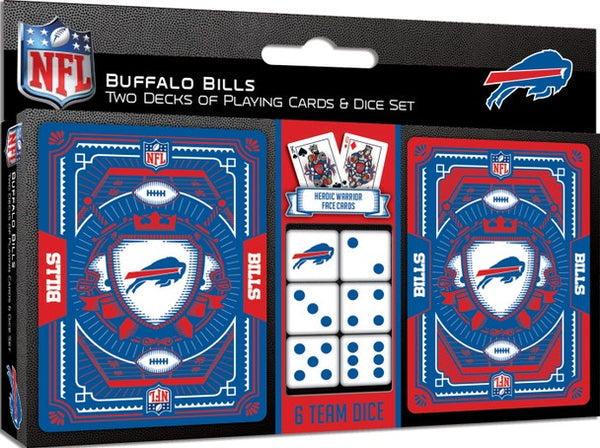 Buffalo Bills 2-Pack Playing Cards & Dice Set