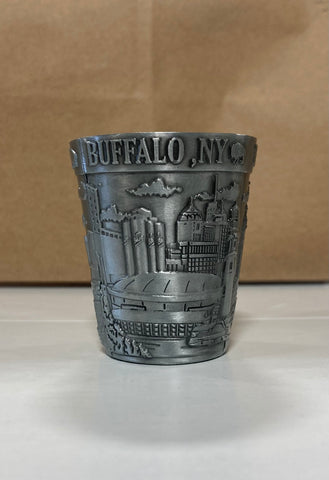 Pewter Buffalo Cityscape Shot Glass