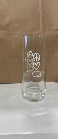 Peace Love Buffalo Stemless Flute Glass