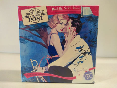 The Country Treatment Jigsaw Puzzle.  750 piece puzzle, a picture of a man kissing a woman on the cheek in the night