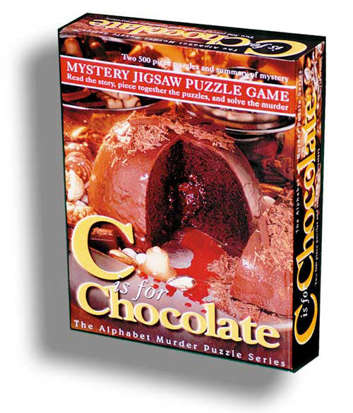 C is for Chocolate mystery jigsaw puzzle game box